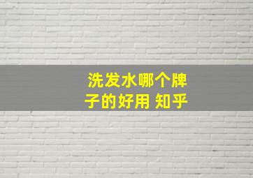 洗发水哪个牌子的好用 知乎